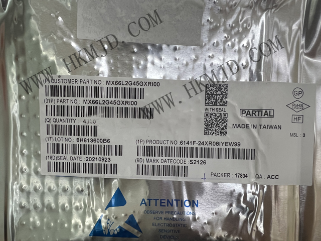 全新原裝 MXIC MX66L2G45GXRI00 串行NOR閃存 2Gb SPI - 四 I/O，DTR