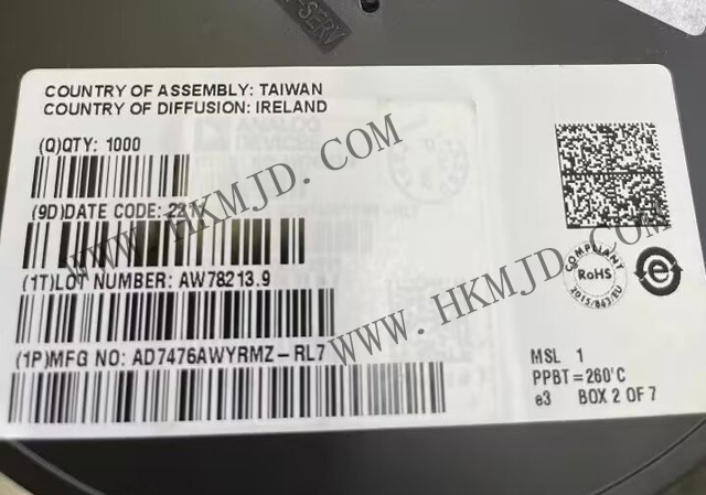 12位ADC AD7476AWYRMZ 1 MSPS、低功耗A/D轉(zhuǎn)換器，采用MSOP封裝