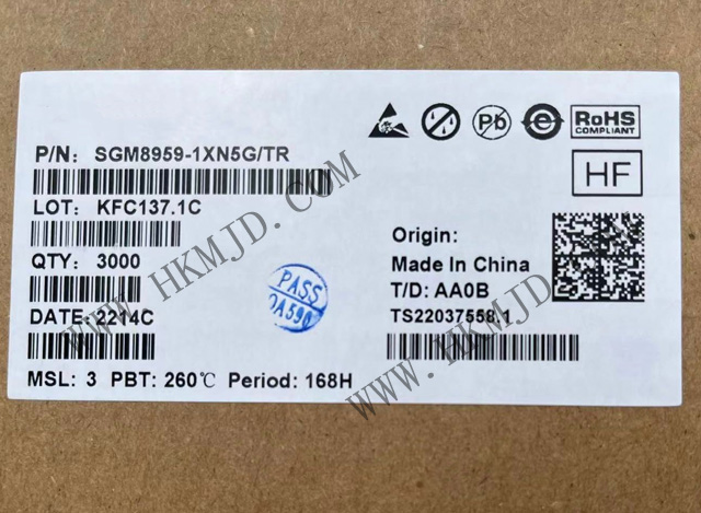 出售SGM8959-1XN5G 單 SGM8959-1 低VOS、低噪聲、高精度零漂移運算放大器