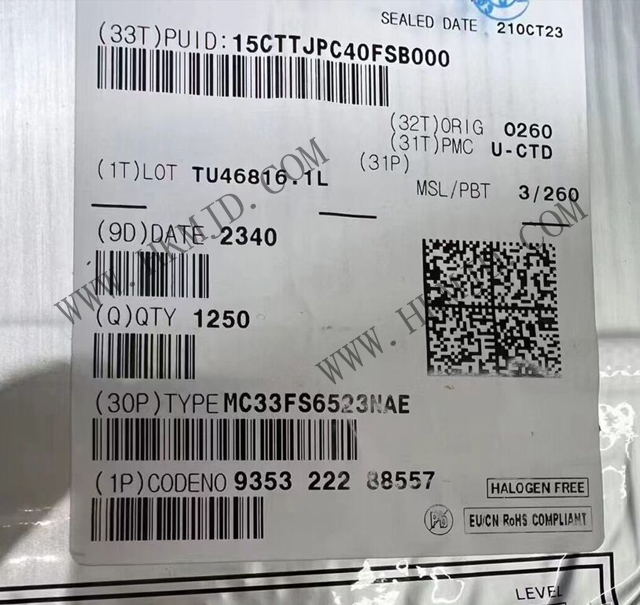 供應NXP MC33FS6523NAE 帶 CAN FD 和 LIN 收發(fā)器的安全電源系統(tǒng)基礎(chǔ)芯片