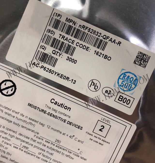 供應低功耗藍牙 NRF52832-QFAA-R 多協(xié)議藍牙5，2.4GHz專有片上系統(tǒng)