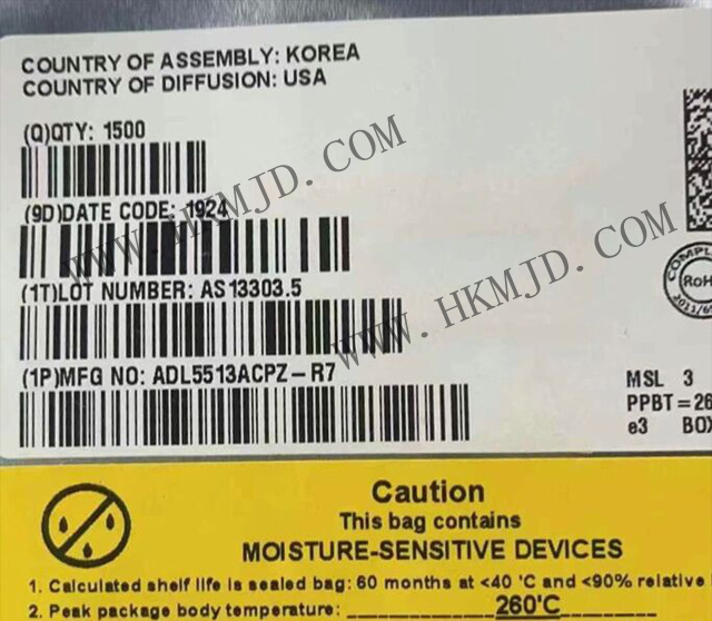 [出售] ADL5513ACPZ (ADI) 射頻功率檢測器__80 dB 解調(diào)對數(shù)放大器